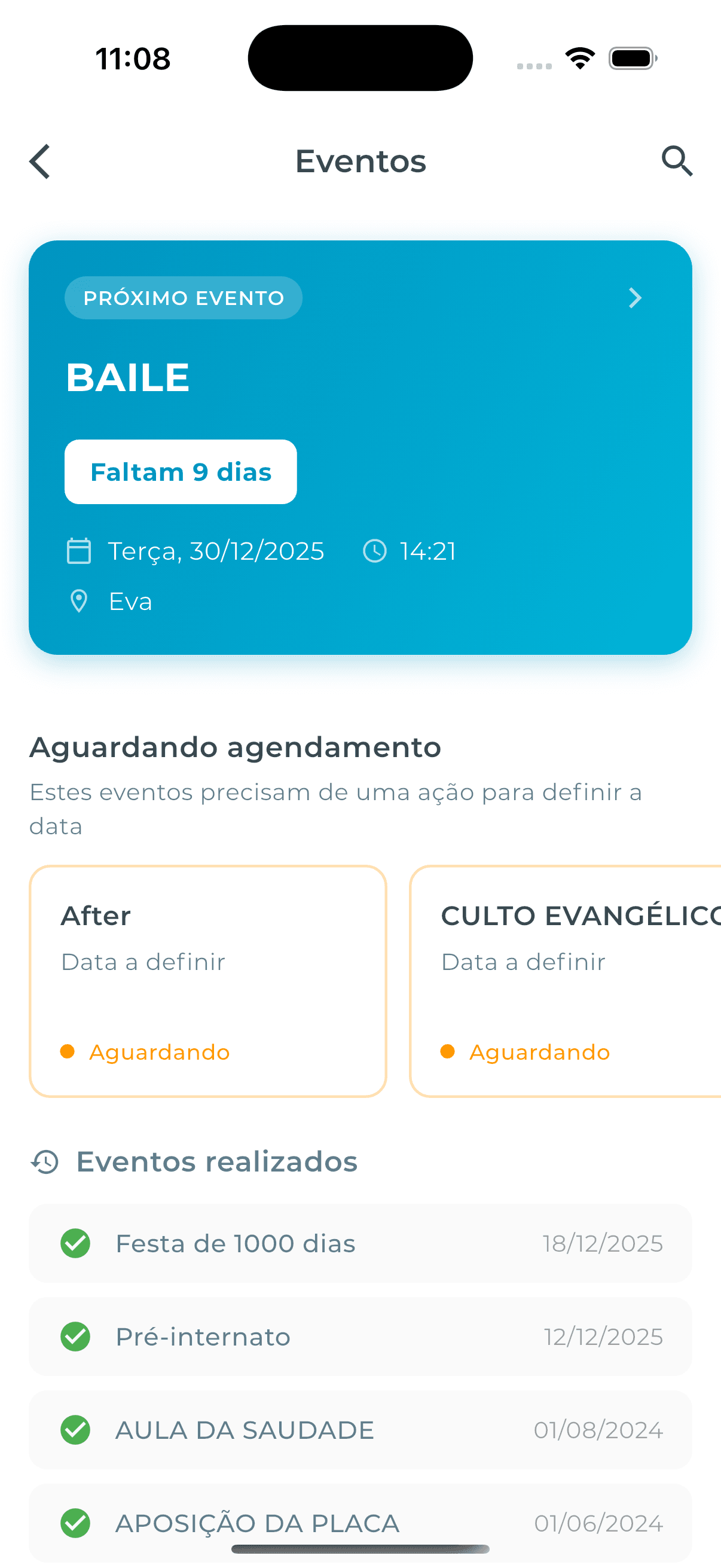 Agenda de eventos